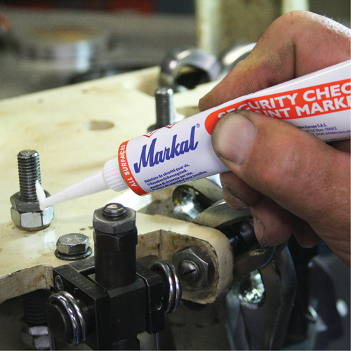 Marqueur de peinture de contr&ocirc;le de s&eacute;curit&eacute;, 1,7 oz, Tube, Blanc Cam Industrial