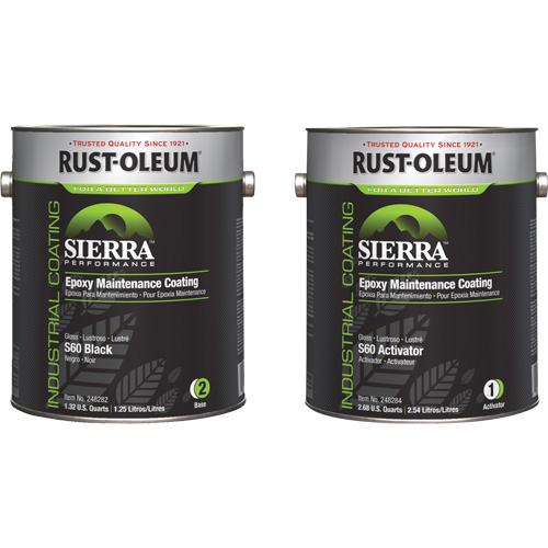 Sierra S60 Water-Based Epoxy Maintenance Coating Kit, Gallon, Black Cam Industrial