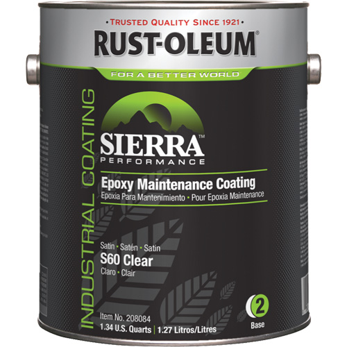 Sierra S60 Water-Based Epoxy Maintenance Coating Part 2 Base, Gallon, Clear Cam Industrial