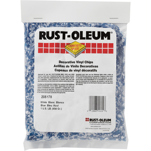 Pastilles de vinyle d&eacute;coratives Concrete Saver, 0,5 kg, Sac, Mlange bleu/blanc Cam Industrial