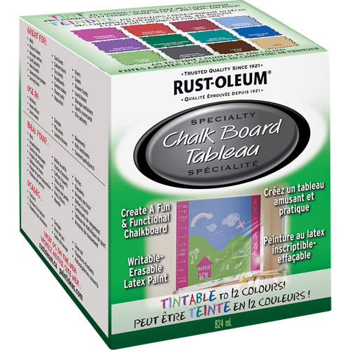 Specialty Chalk Board Paint, 824 ml, Kit, Tint Base Cam Industrial