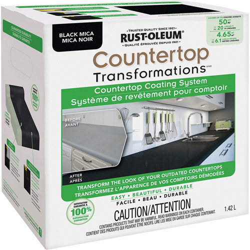 Countertop Transformations&reg; Mica Countertop Coating System, 1.42 L, Kit, Black Mica Cam Industrial