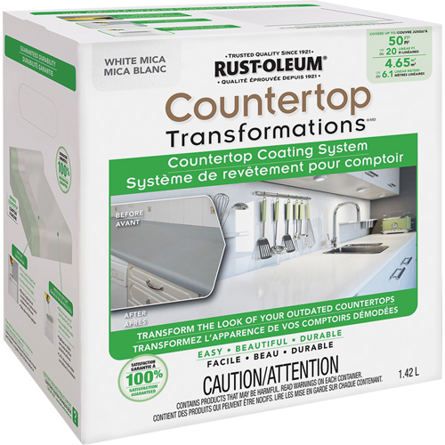 Countertop Transformations&reg; Mica Countertop Coating System, 1.42 L, Kit, White Mica Cam Industrial