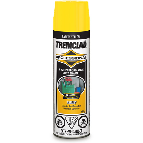 &eacute;mail antirouille de qualit&eacute; professionnelle Tremclad, Jaune s&eacute;curit&eacute;, Tr&egrave;s brillant, Canette a&eacute;rosol Cam Industrial