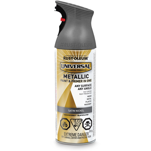 Universal&reg; Spray Paint, Satin Nickel, Satin, Aerosol Can Cam Industrial