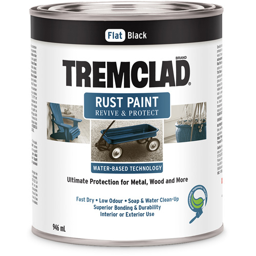 Tremclad&reg; Water-Based Rust Paint, 946 ml, Can, Black Cam Industrial