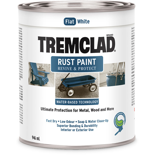 Tremclad&reg; Water-Based Rust Paint, 946 ml, Can, White Cam Industrial