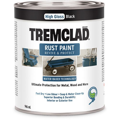 Tremclad&reg; Water-Based Rust Paint, 946 ml, Can, Black Cam Industrial