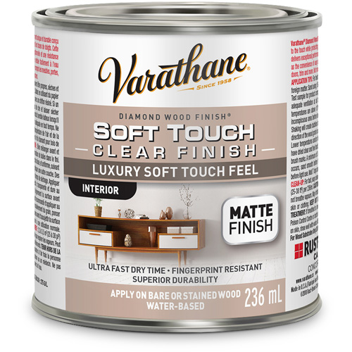 Rev&ecirc;tement &agrave; fini diamant pour bois Varathane, 236 ml, Transparent, Mat Cam Industrial