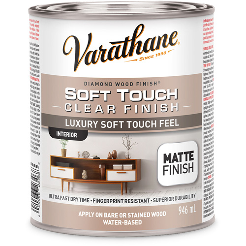 Rev&ecirc;tement &agrave; fini diamant pour bois Varathane, 946 ml, Transparent, Mat Cam Industrial