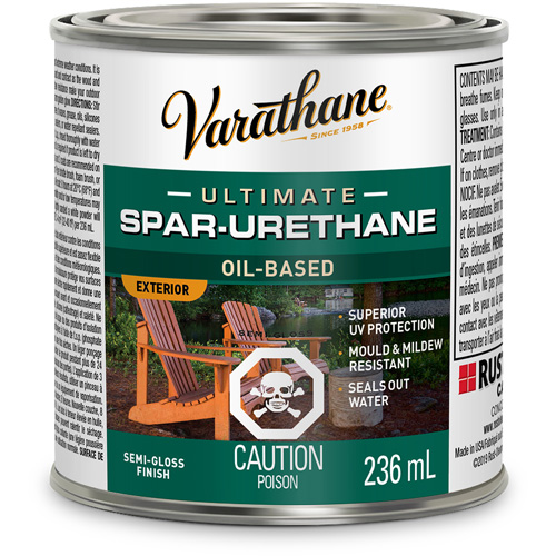 Varathane&reg; Diamond Outdoor Wood Finish, 236 ml, Clear, Semi-Gloss Cam Industrial