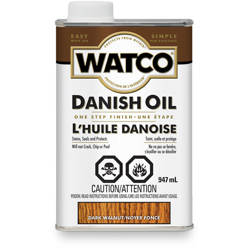 Watco&reg; Danish Oil, 947 ml, Dark Walnut, Transparent Cam Industrial