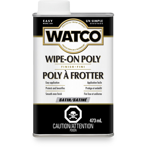 Teinture &agrave; essuyage en poly Watco, 473 ml, Transparent, Satin Cam Industrial