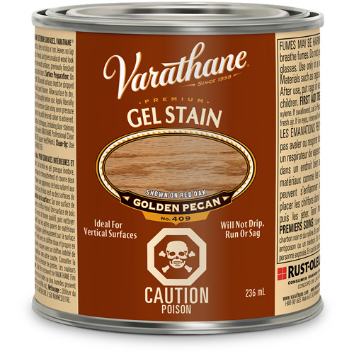 Varathane&reg; Premium Gel Stain, 236 ml, Golden Pecan Cam Industrial