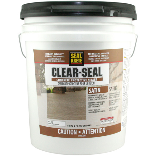 Seal-Krete&reg; Protective Sealer, 18.93 L, Water-Based, Satin, Clear Cam Industrial
