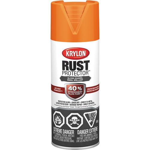 Peinture &agrave; &eacute;mail Rust Protector, Orange, Brillant, 12 oz, Canette a&eacute;rosol Cam Industrial