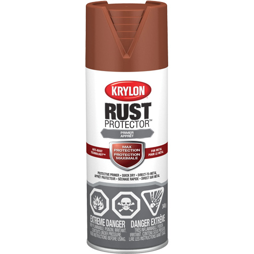 Peinture &agrave; &eacute;mail Rust Protector, Appr&ecirc;t oxyde rouge, Tr&egrave;s mat, 12 oz, Canette a&eacute;rosol Cam Industrial