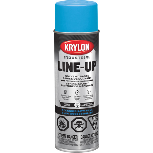 Industrial LINE-UP Solvent-Based Pavement Striping Aerosol Paint, Blue, 18 oz., Aerosol Can Cam Industrial