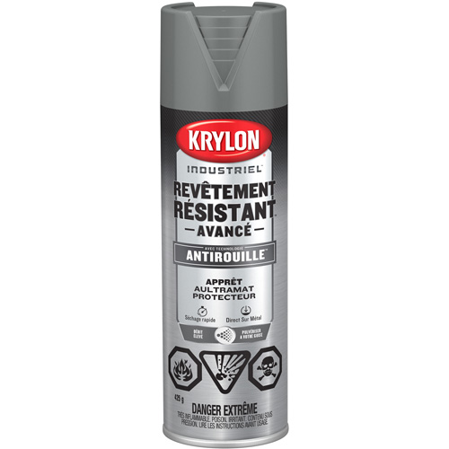 Tough Coat&reg; Advanced Paint with Rust Barrier Technology, Grey Primer, Ultra-Flat, 425 g, Aerosol Can Cam Industrial