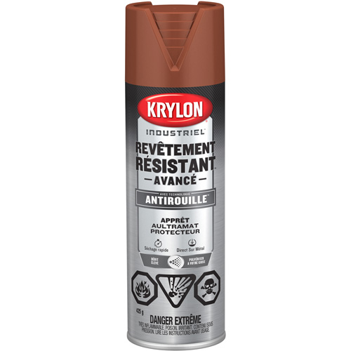 Peinture Tough Coat avec technologie Rust Barrier, Appr&ecirc;t oxyde rouge, Ultra-mat, 425 g, Canette a&eacute;rosol Cam Industrial
