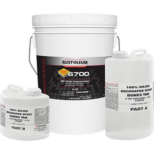 6700 100% Solids Decorative Epoxy, 3 gal., Epoxy-Based, High-Gloss, Beige Cam Industrial