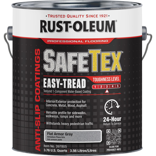 SafeTex&reg; Easy-Tread Acrylic Coating, 1 gal., Water-Based, Flat/Textured, Grey Cam Industrial