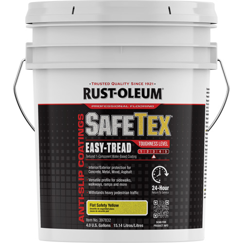 SafeTex&reg; Easy-Tread Acrylic Coating, 4 gal., Water-Based, Flat/Textured, Yellow Cam Industrial