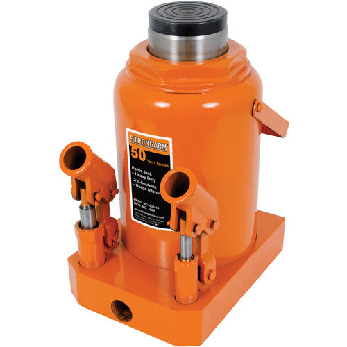 352A Bottle Jack, 50 tons, Manual Hydraulic, 19-3/4" Raised Height Cam Industrial
