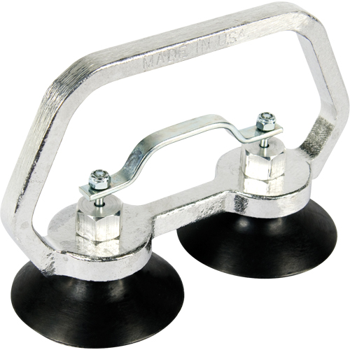 Vacuum Cups - Heavy-Duty Double Cup, 30 lbs. Capacity, 3", Pull-bar, 7" Handle Length Cam Industrial