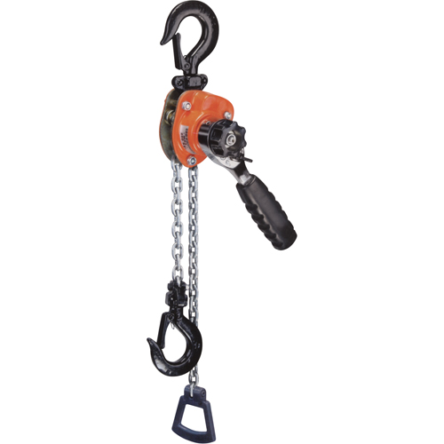 Series 603 Mini Ratchet Lever Hoist, 10' Lift, 1100 lbs. (0.55 tons) Capacity, Steel Chain Cam Industrial
