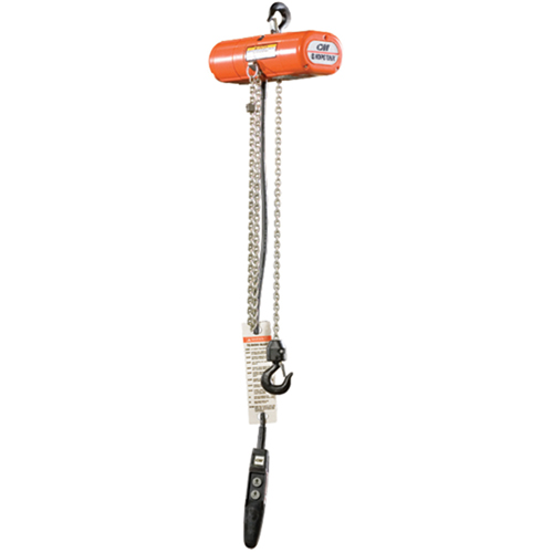 ShopStar Electric Hoists, 10' Lift, 300 lbs. (0.15 tons) Capacity, 16 FPM Cam Industrial
