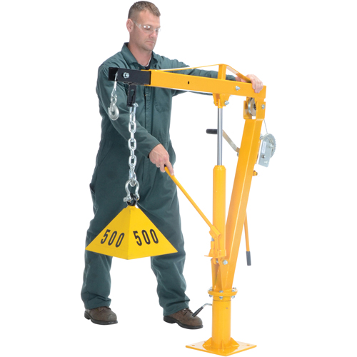 Winch Operated Truck Jib Crane, 1000 lbs. (0.5 tons) Capacity, 86-1/2" Max. Clearance Cam Industrial