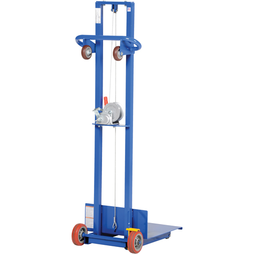 Platform Lift Stacker, Hand Winch Operated, 400 lbs. Capacity, 58" Max Lift Cam Industrial