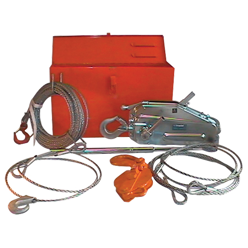 Tirfor&reg; Wire Rope Hoist TU128 Rescue Kit, 7/16" Wire Diameter, 4000  lbs. (2 tons) Capacity Cam Industrial