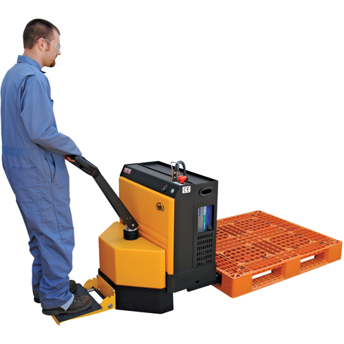Fully Powered Electric Pallet Truck With  Stand-On Platform, 4500 lbs. Cap., 48" L x 30.25" W Cam Industrial