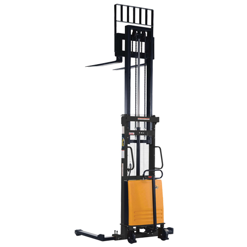 Fork Lift Stacker, Electric Operated, 2000 lbs. Capacity, 118" Max Lift Cam Industrial