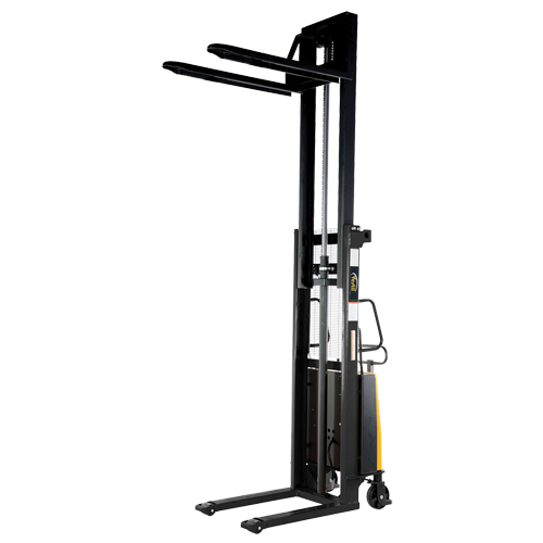 Fork Lift Stacker, Electric Operated, 2000 lbs. Capacity, 118" Max Lift Cam Industrial