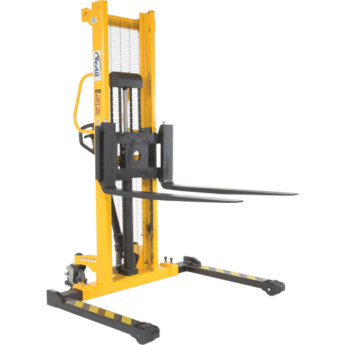 Manual Hydraulic Stacker, Hand Pump Operated, 2000 lbs. Capacity, 63" Max Lift Cam Industrial