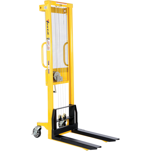 Manual Stacker, Hand Winch Operated, 770 lbs. Capacity, 60" Max Lift Cam Industrial