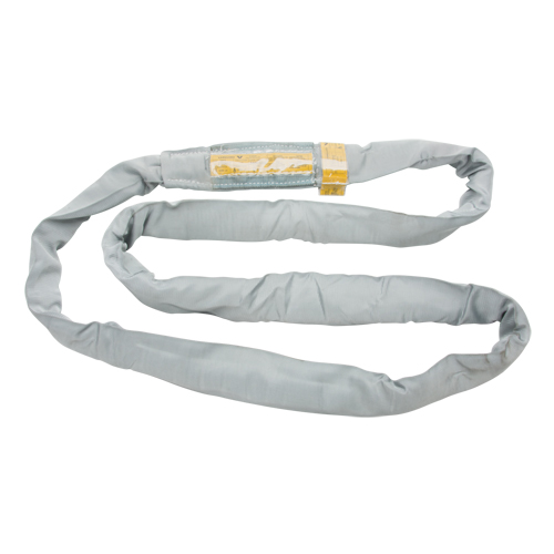 Polyester Round Sling, Grey, 8" W x 20' L, 32000 lbs. Vertical Load Cam Industrial