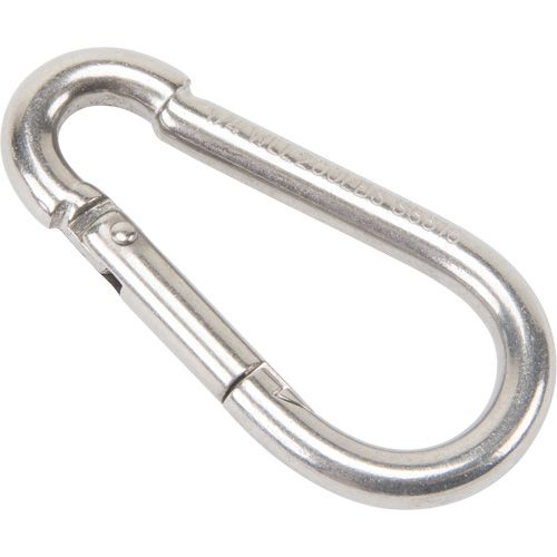 Stainless Steel Snap Hook, 260 lbs (0.13 tons) Working Load Limit, 1/4" Size, 3/8" Eye Cam Industrial