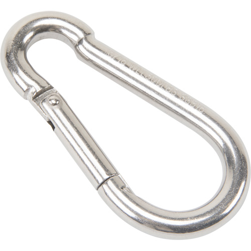 Stainless Steel Snap Hook, 500 lbs (0.25 tons) Working Load Limit, 5/16" Size, 1/2" Eye Cam Industrial