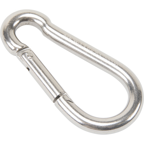 Stainless Steel Snap Hook, 770 lbs (0.385 tons) Working Load Limit, 3/8" Size, 5/8" Eye Cam Industrial