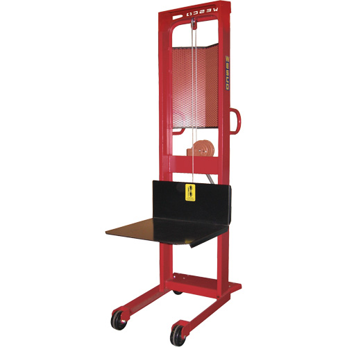 Winch Stacker, Hand Winch Operated, 1000 lbs. Capacity, 70" Max Lift Cam Industrial