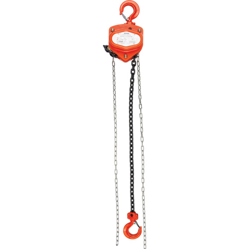 Chain Hoist, 20' Lift, 1000 lbs. (0.45 tons) Capacity, Alloy Steel Chain Cam Industrial