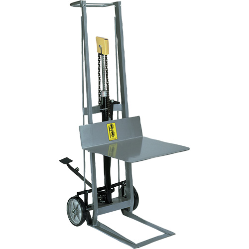 Hydraulic Platform Lift Stacker, Foot Pump Operated, 400 lbs. Capacity, 54" Max Lift Cam Industrial