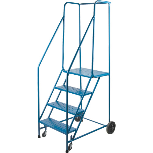 Escabeau roulant certifi&eacute; par la CSA, 4 marches, Largeur de la marche 22", Hauteur de la plateforme 37", Acier Cam Industrial