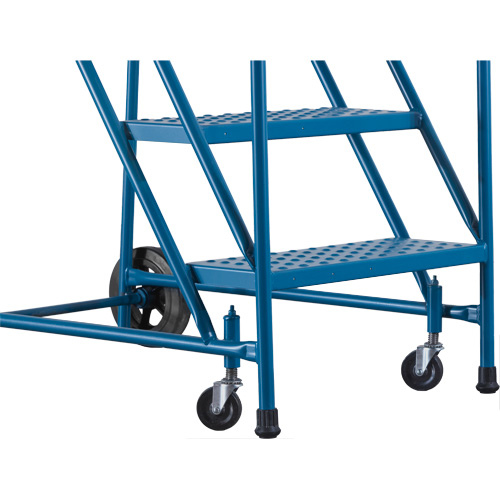 CSA-Certified Rolling Step Ladder, 4 Steps, 22" Step Width, 37" Platform Height, Steel Cam Industrial