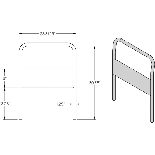 24" Chrome Handle for Platform Truck Cam Industrial