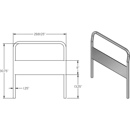 30" Chrome Handle for Platform Truck Cam Industrial